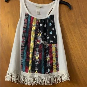 Tribal Print Flag Tank Top